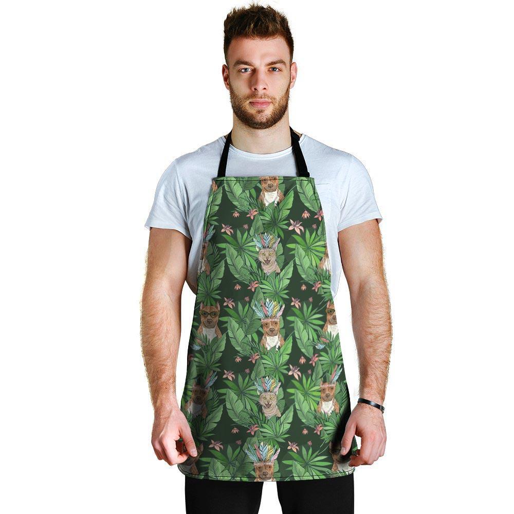 Hawaiian Tropical Pitbull Men's Apron-grizzshop