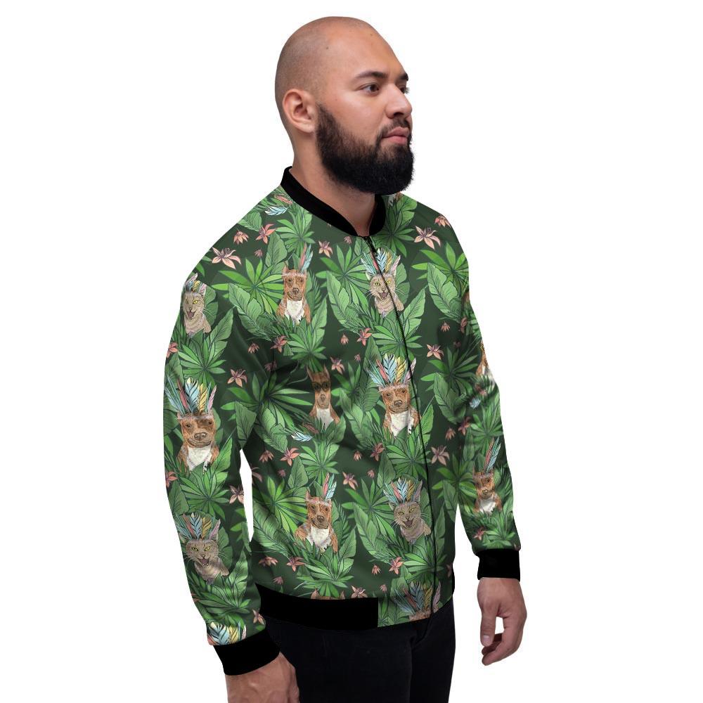 Hawaiian Tropical Pitbull Men's Bomber Jacket-grizzshop