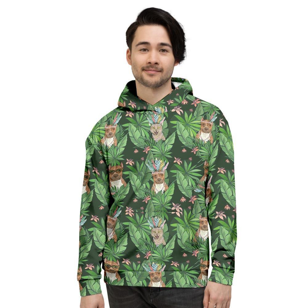 Hawaiian Tropical Pitbull Men's Hoodie-grizzshop