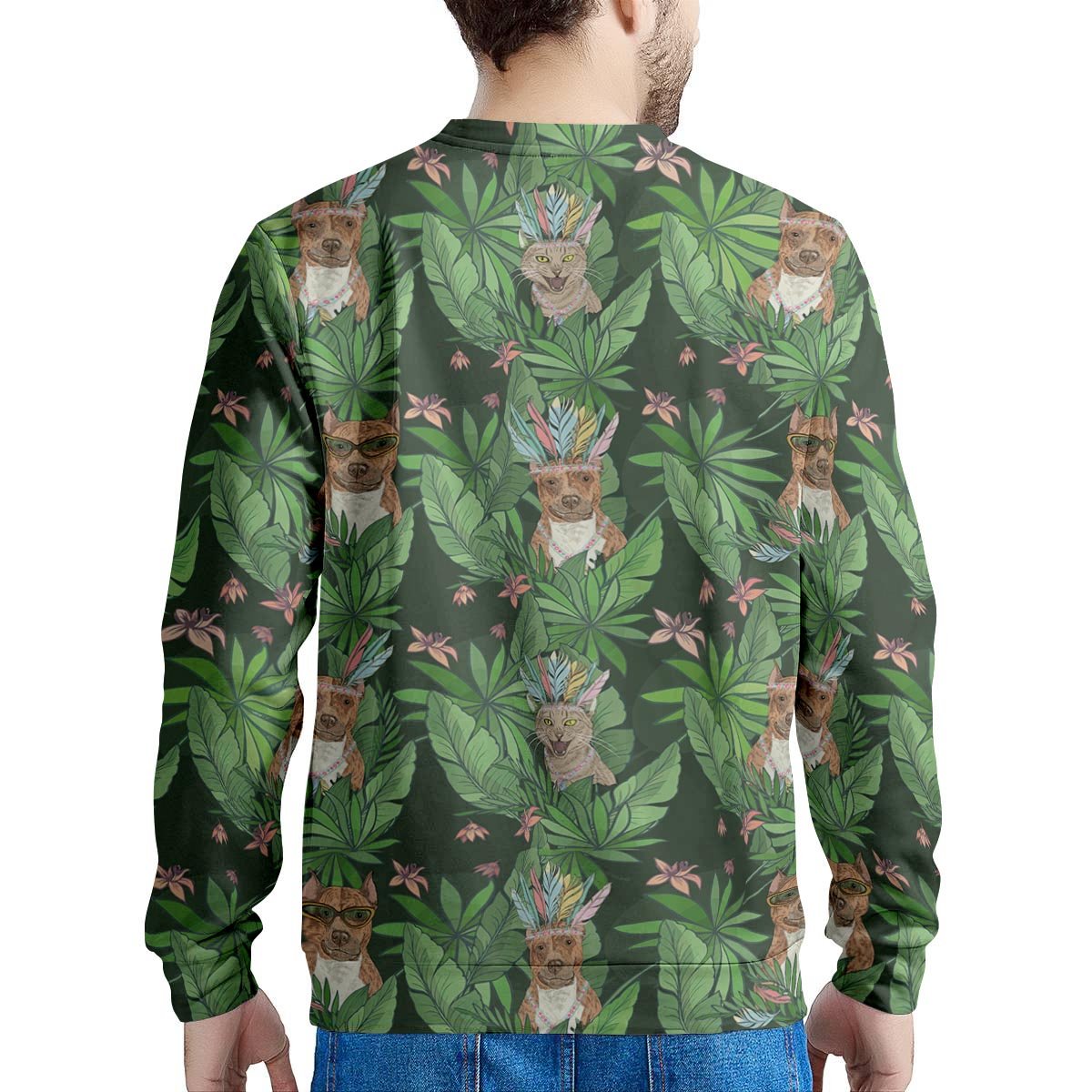 Hawaiian Tropical Pitbull Men's Sweatshirt-grizzshop