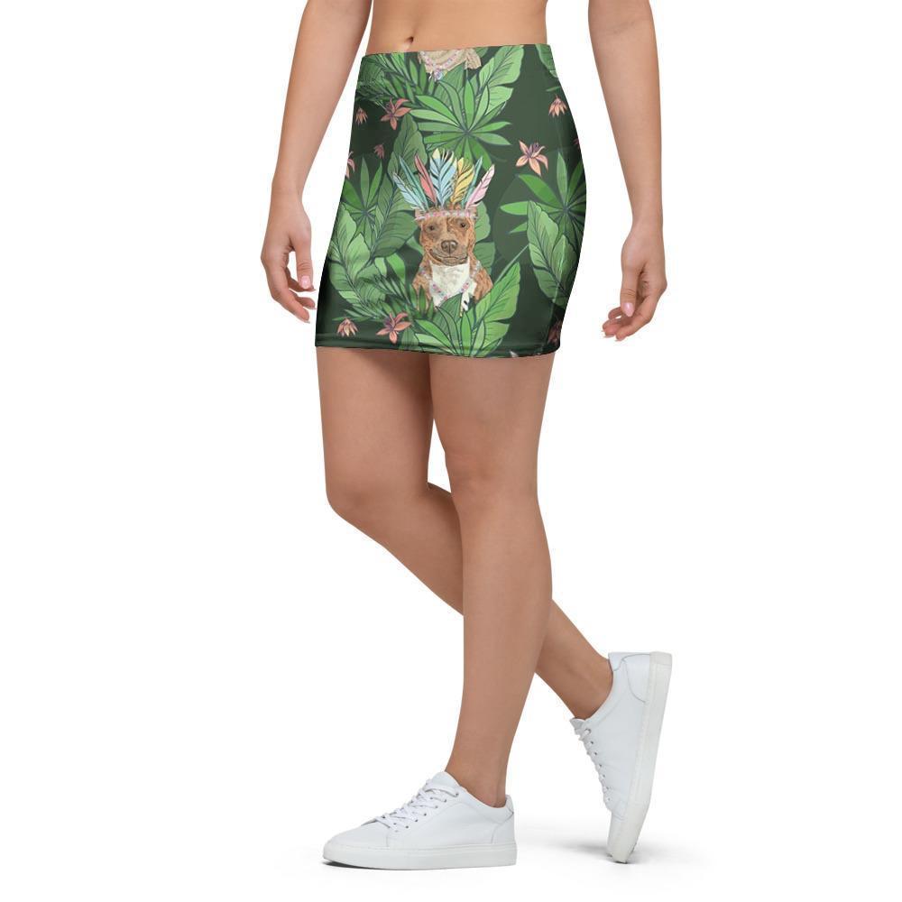 Hawaiian Tropical Pitbull Mini Skirt-grizzshop