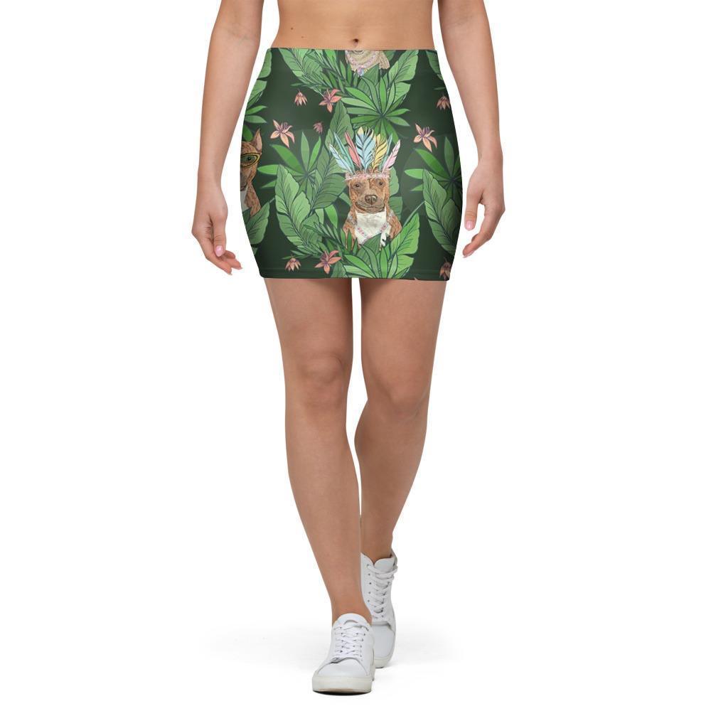 Hawaiian Tropical Pitbull Mini Skirt-grizzshop