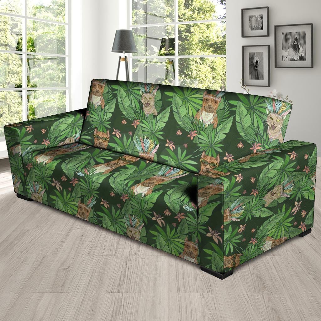 Hawaiian Tropical Pitbull Sofa Cover-grizzshop