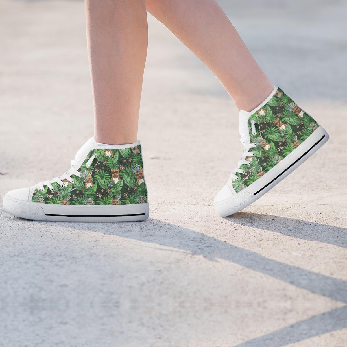 Hawaiian Tropical Pitbull Women's High Top Shoes-grizzshop