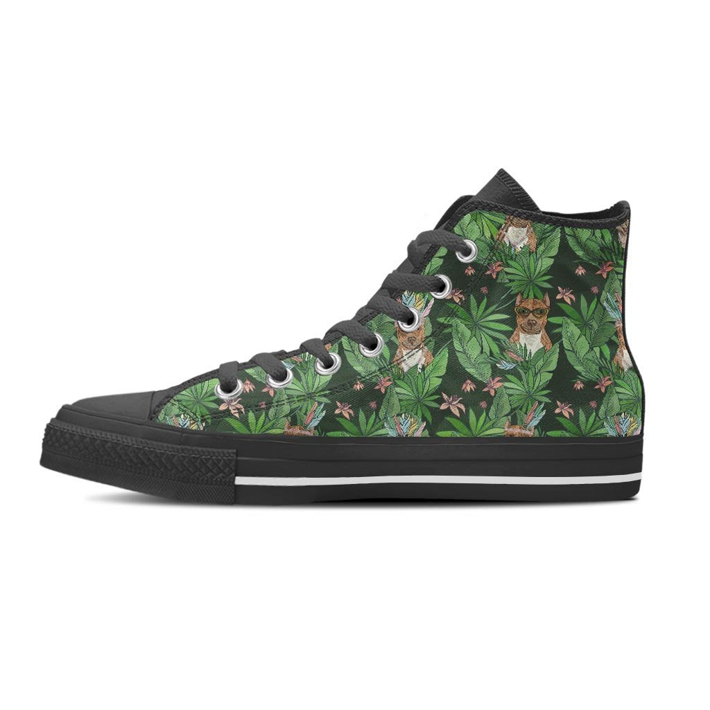 Hawaiian Tropical Pitbull Women's High Top Shoes-grizzshop