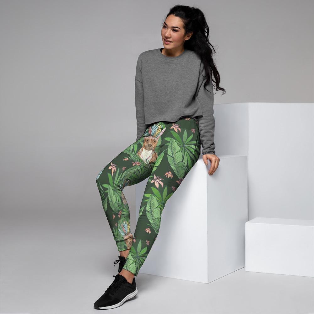 Hawaiian Tropical Pitbull Women's Joggers-grizzshop