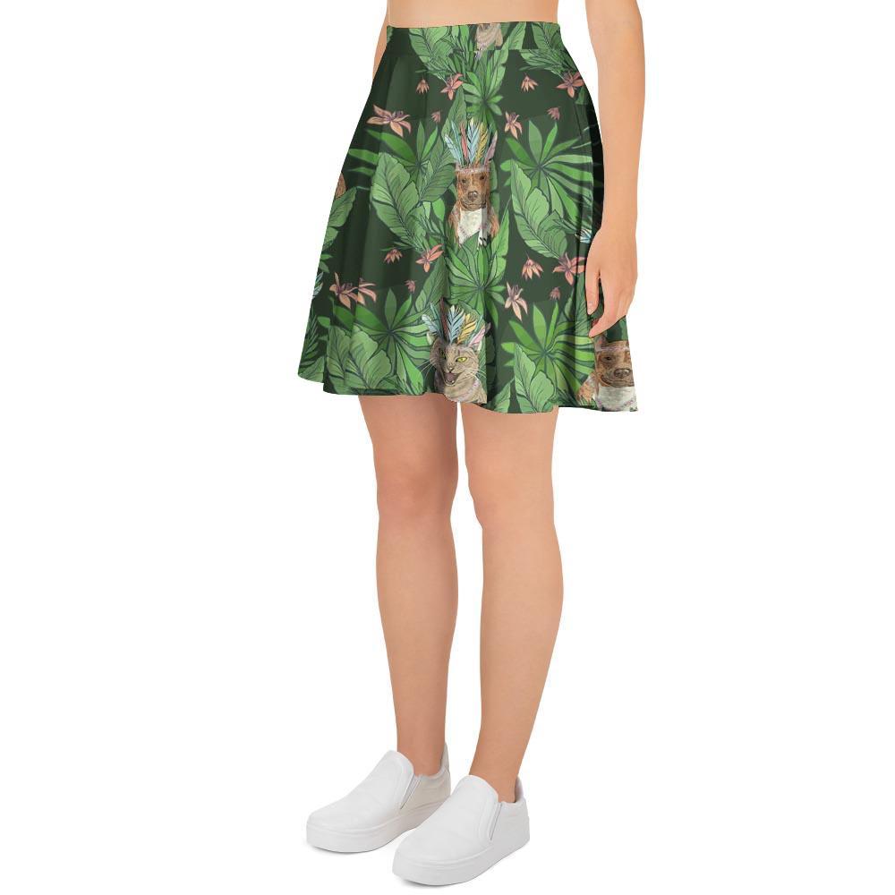 Hawaiian Tropical Pitbull Women's Skirt-grizzshop