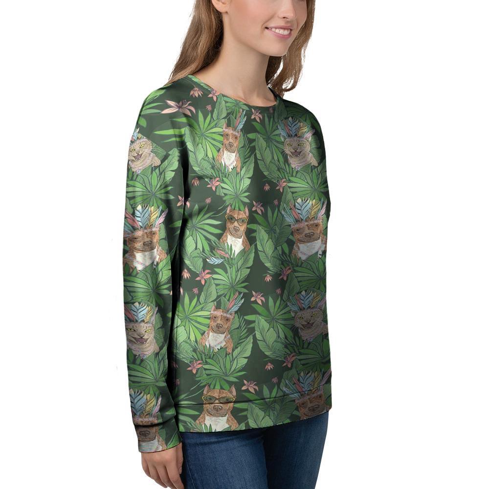 Hawaiian Tropical Pitbull Women's Sweatshirt-grizzshop