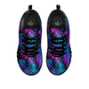 Hawaiian Tropical Purple Print Pattern Black Sneaker-grizzshop