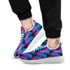 Hawaiian Tropical Purple Print Pattern White Athletic Shoes-grizzshop