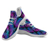 Hawaiian Tropical Purple Print Pattern White Athletic Shoes-grizzshop