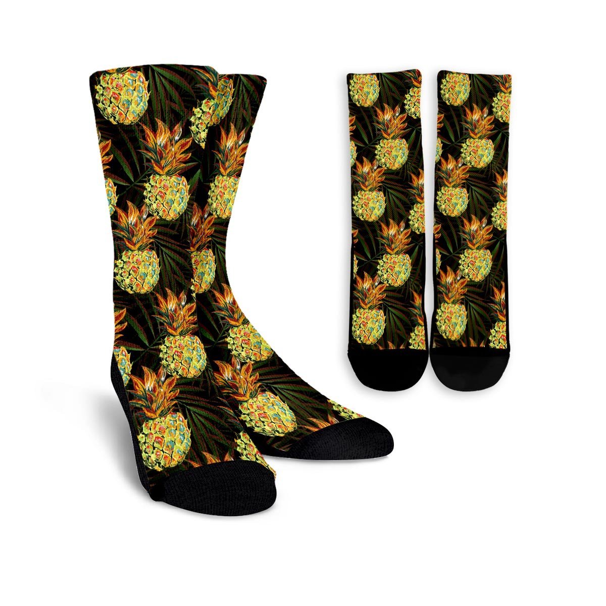 Hawaiian Golden Pineapple Edm Print Unisex Socks-grizzshop