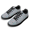 Heart And Flower Valentine's Day Print Pattern Black Low Top Sneakers-grizzshop