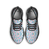 Heart And Flower Valentine's Day Print Pattern Black Running Shoes-grizzshop