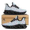 Heart And Flower Valentine's Day Print Pattern Black Running Shoes-grizzshop