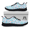 Heart And Flower Valentine's Day Print Pattern Black Sneaker-grizzshop