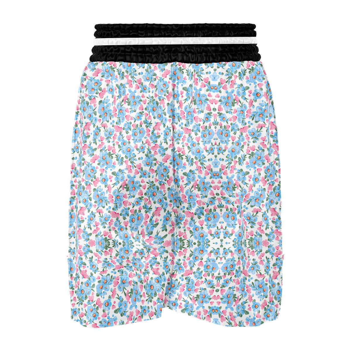 Heart And Flower Valentine's Day Print Pattern Boxing Shorts-grizzshop