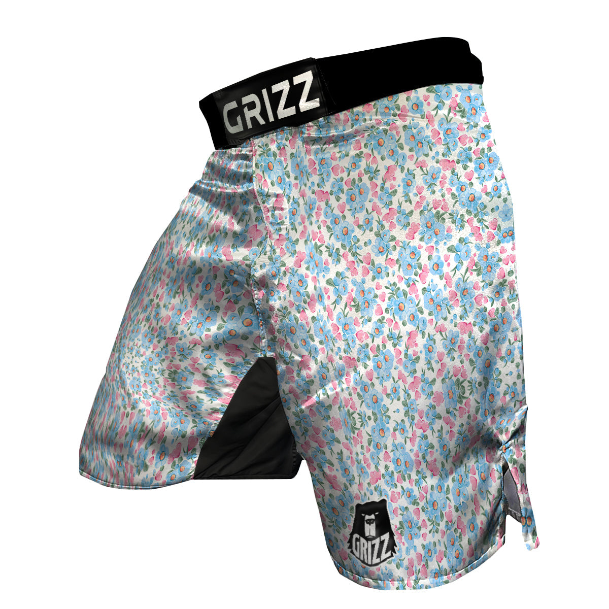 Heart And Flower Valentine's Day Print Pattern MMA Shorts-grizzshop