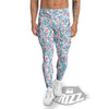 Heart And Flower Valentine's Day Print Pattern Men's Leggings-grizzshop