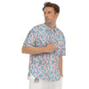 Heart And Flower Valentine's Day Print Pattern Men's Short Sleeve Shirts-grizzshop