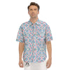 Heart And Flower Valentine's Day Print Pattern Men's Short Sleeve Shirts-grizzshop