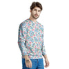 Heart And Flower Valentine's Day Print Pattern Men's Sweatshirt-grizzshop