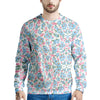 Heart And Flower Valentine's Day Print Pattern Men's Sweatshirt-grizzshop