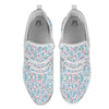 Heart And Flower Valentine's Day Print Pattern White Athletic Shoes-grizzshop