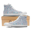 Heart And Flower Valentine's Day Print Pattern White High Top Shoes-grizzshop