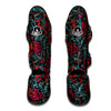 Heart And Rose Print Pattern Muay Thai Shin Guards-grizzshop