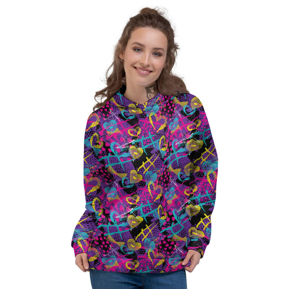 Heart Graffiti Print Pattern Women's Hoodie-grizzshop