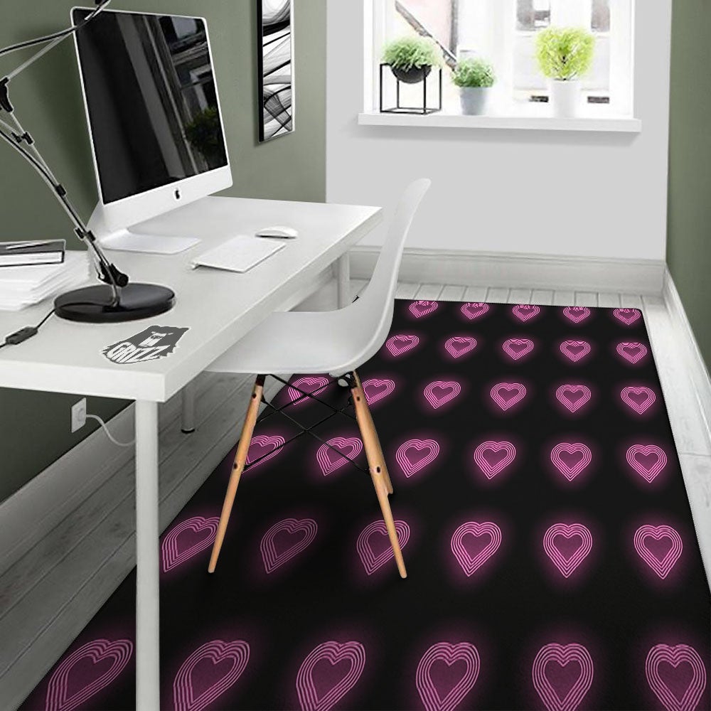 Heart Lights Print Pattern Floor Mat-grizzshop