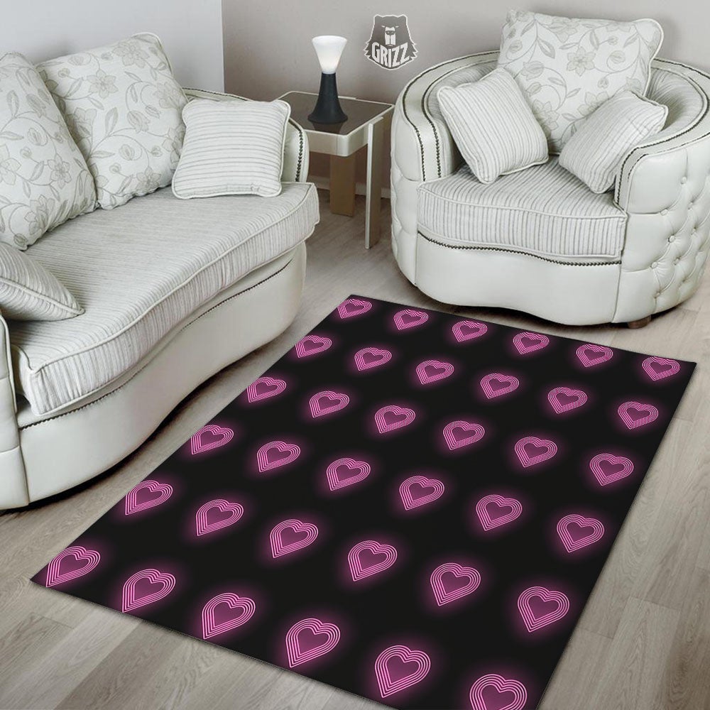 Heart Lights Print Pattern Floor Mat-grizzshop