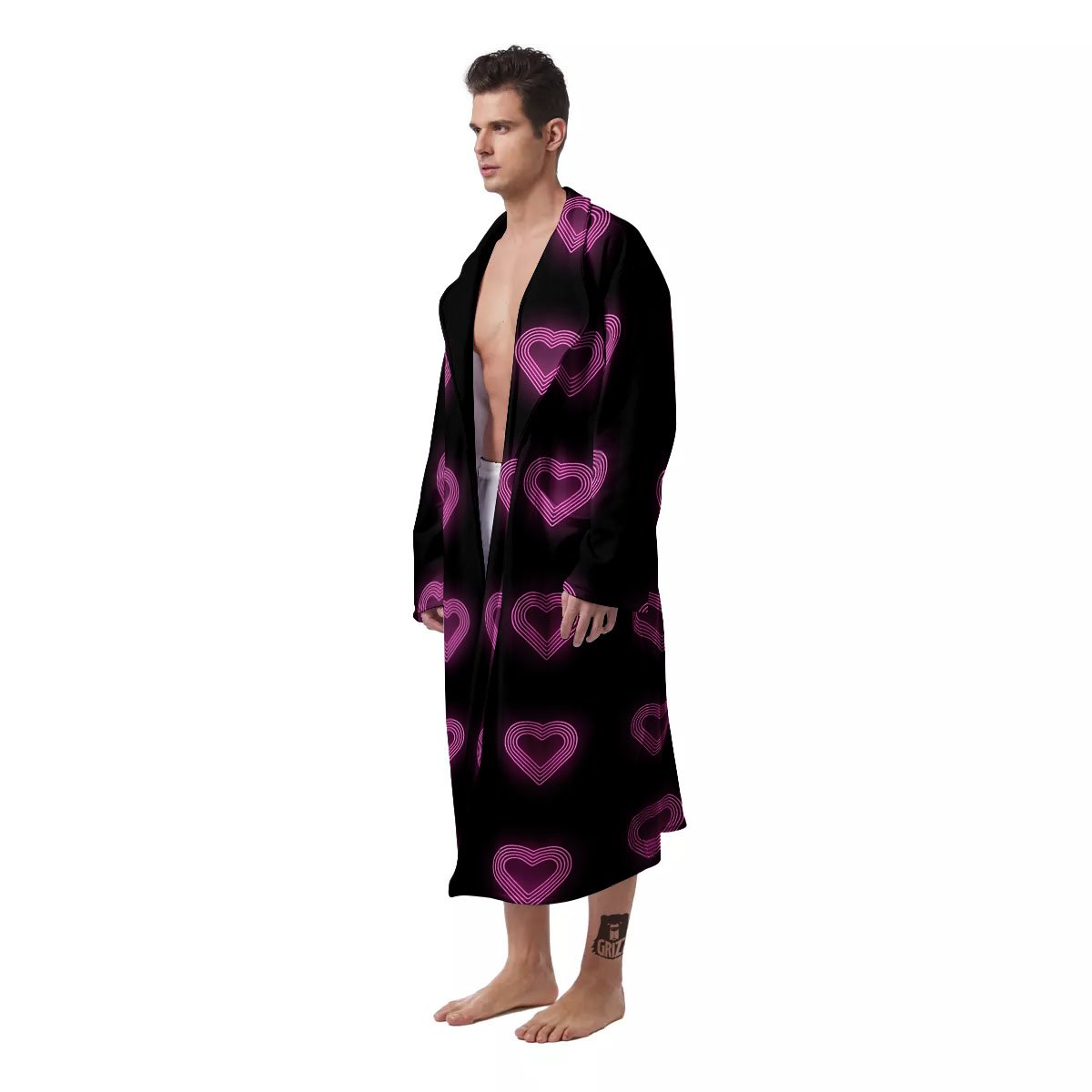 Heart Lights Print Pattern Men's Robe-grizzshop
