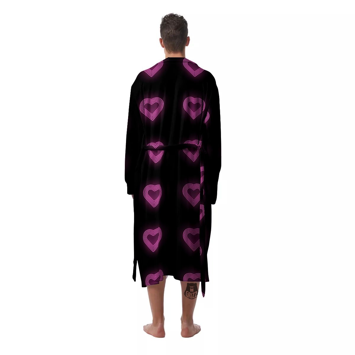 Heart Lights Print Pattern Men's Robe-grizzshop
