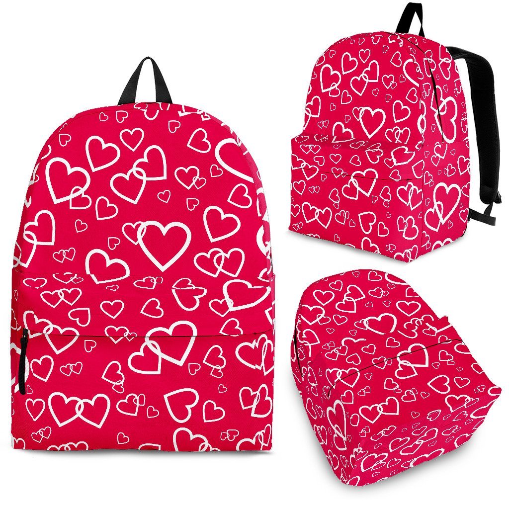 Heart Pattern Print Backpack-grizzshop