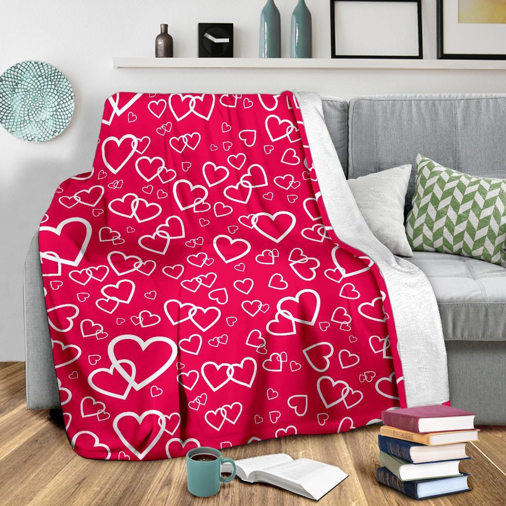 Heart Pattern Print Blanket-grizzshop