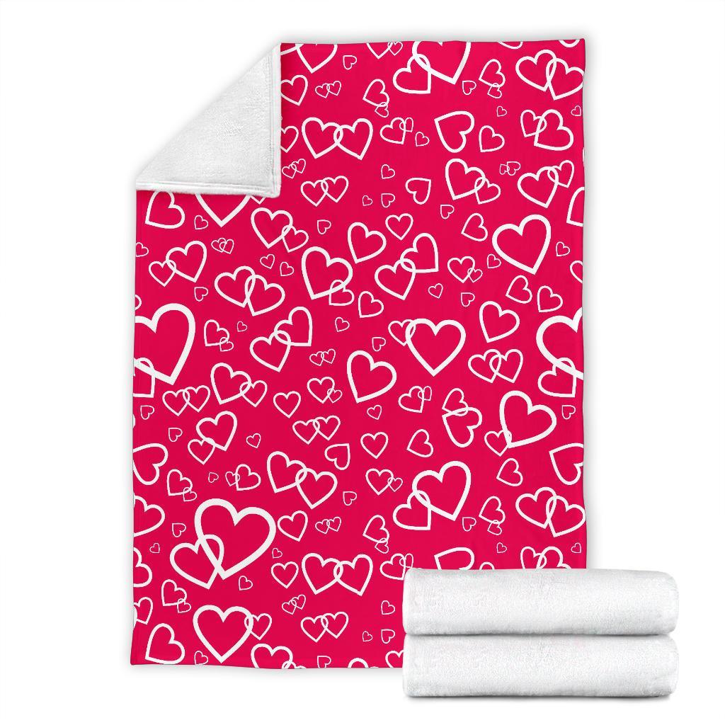 Heart Pattern Print Blanket-grizzshop