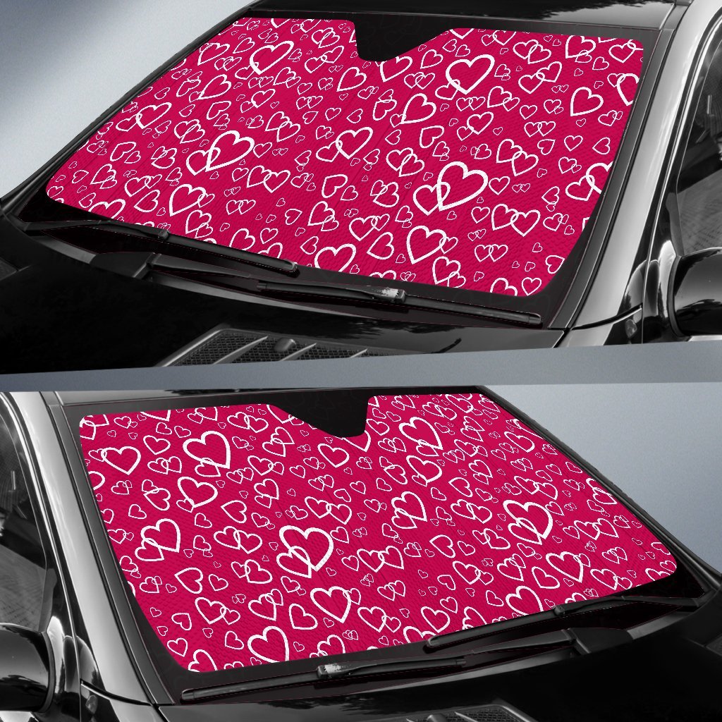 Heart Pattern Print Car Sun Shade-grizzshop