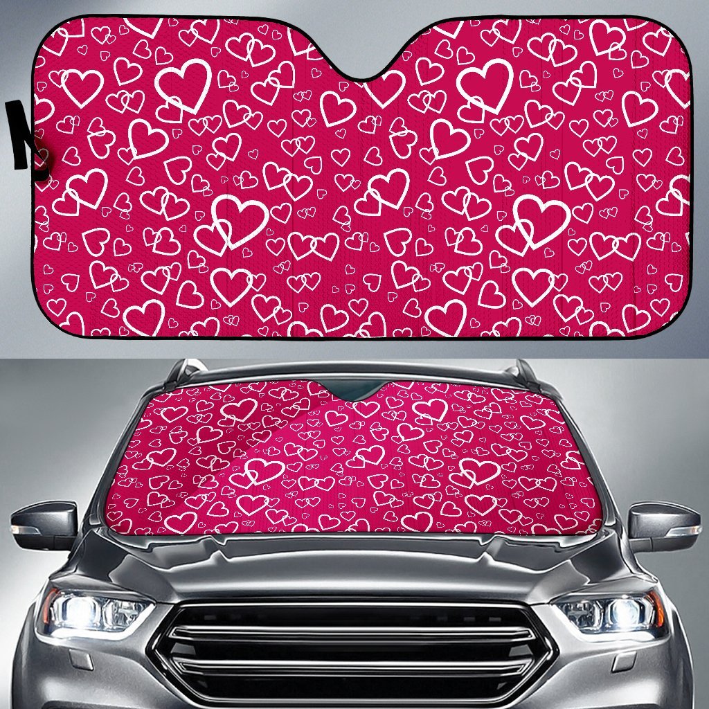 Heart Pattern Print Car Sun Shade-grizzshop