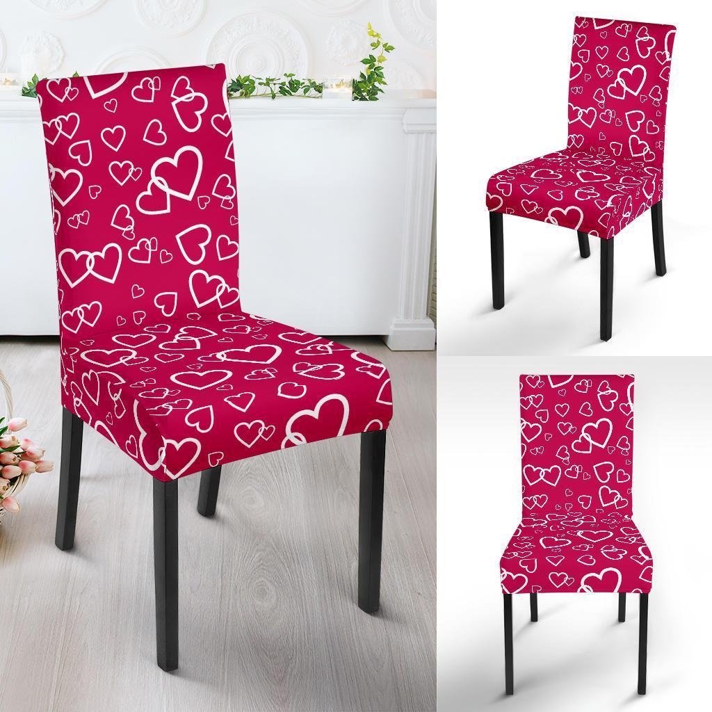 Heart Pattern Print Chair Cover-grizzshop