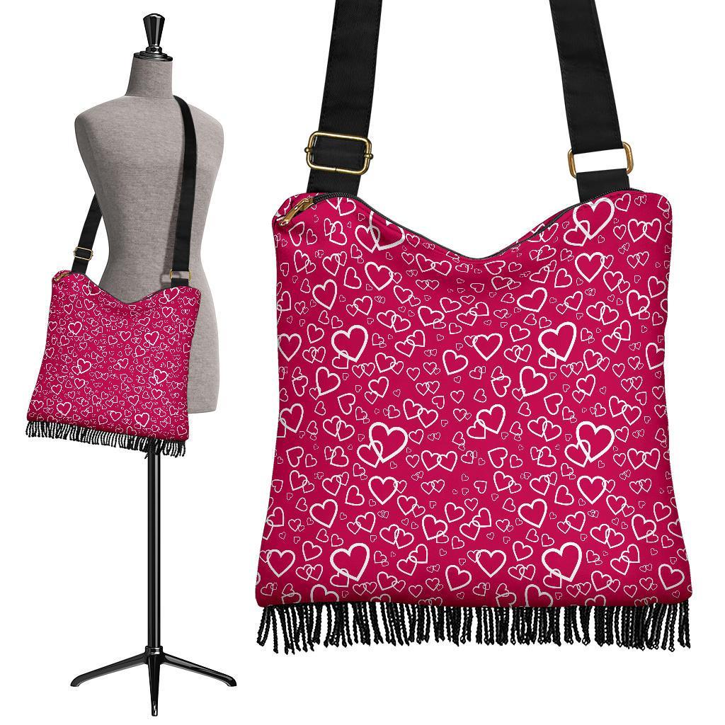 Heart Pattern Print Crossbody Bags-grizzshop