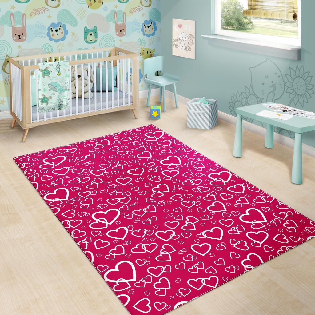 Heart Pattern Print Floor Mat-grizzshop