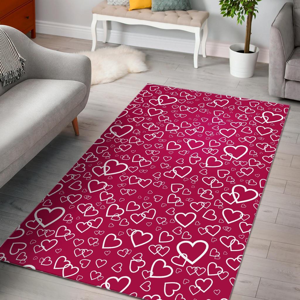 Heart Pattern Print Floor Mat-grizzshop