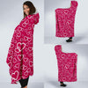 Heart Pattern Print Hooded Blanket-grizzshop