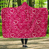 Heart Pattern Print Hooded Blanket-grizzshop