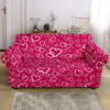 Heart Pattern Print Loveseat Cover-grizzshop