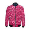 Heart Pattern Print Men's Bomber Jacket-grizzshop