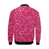 Heart Pattern Print Men's Bomber Jacket-grizzshop