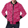 Heart Pattern Print Men's Bomber Jacket-grizzshop